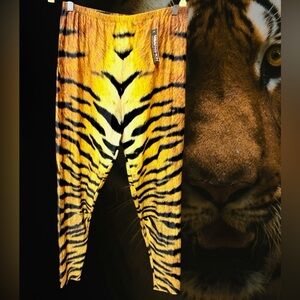 USA fashion women’s plus one size tiger animal print leggings full length LSU